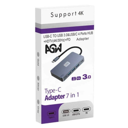 USB هاب 7 پورت Type-C ای جی دبلیو مدل BYL-2312