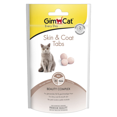 قرص تقویت کننده پوست و مو گربه جیم کت مدل GimCat Tabs Skin & Coat وزن 40 گرم