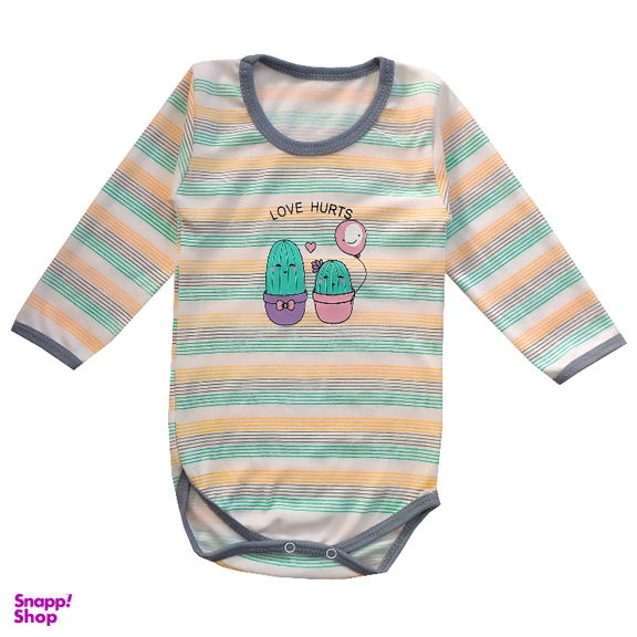 بادی آستین بلند نوزادی مدل کاکتوس کد 4008