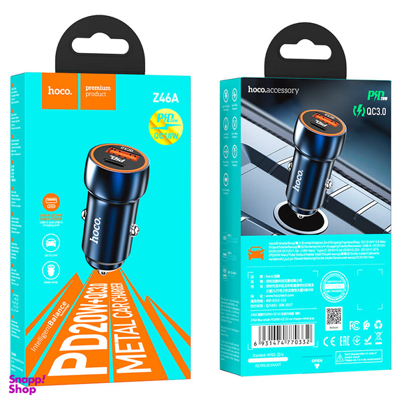شارژر فندکی 20 وات هوکو مدل Z46A USB QC3.0 PD20W