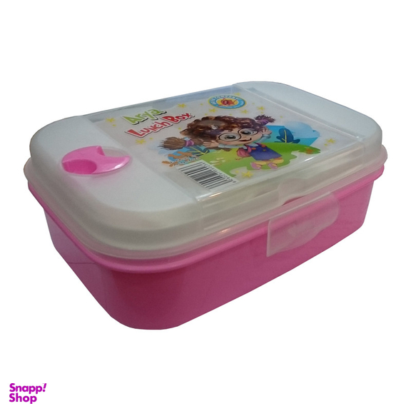 ظرف غذای 4 تکه کودک آریا کد 6023 طرح دختر مو فرفری