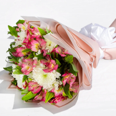 دسته گل داوودی طبیعی گل باختر مدل 25165
