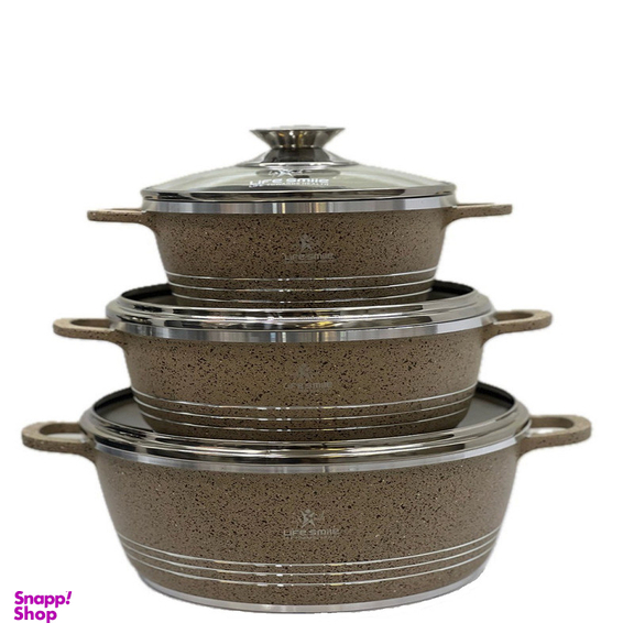 سرویس قابلمه گرانیتی 6 پارچه لایف اسمایل مدل LIFEP1762