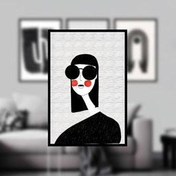 تابلو بکلیت مدل طرح نقاشی مینیمال دست و چهره B-1109 مجموعه 3 عددی