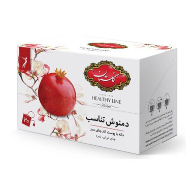 دمنوش مخلوط گیاهی تناسب انار گلستان بسته 20 عددی