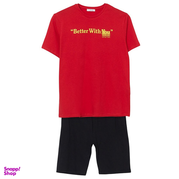 ست تیشرت آستین کوتاه و شلوارک راحتی مردانه ال سی وایکیکی مدل Better With You