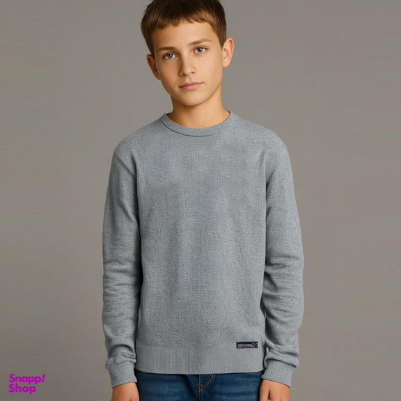 سویشرت پسرانه 27 مدل Basic Mr01 رنگ خاکستری