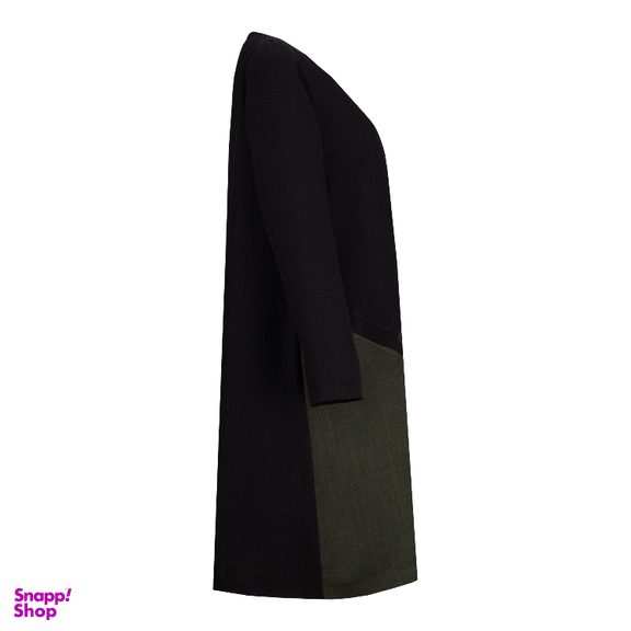 مانتو زنانه السانا مدل آرنوشا کد 216553 رنگ مشکی زیتونی