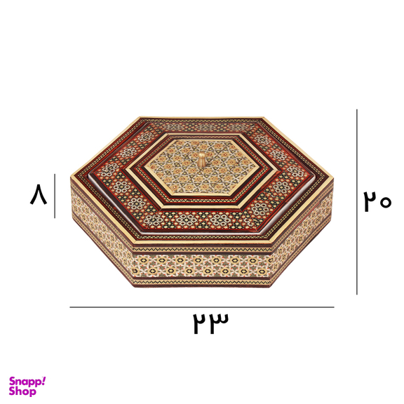 شکلات خوری خاتم کاری مدل شش گوش شیرازی کد 01