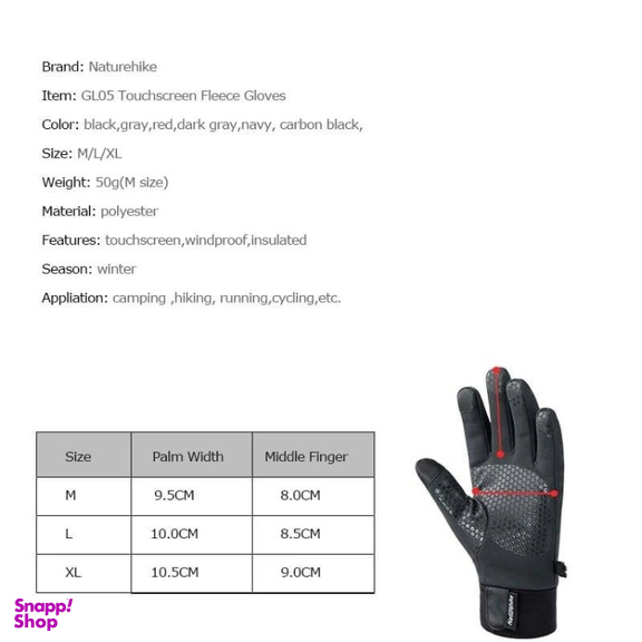 دستکش کوهنوردی نیچرهایک مدل GL05 Waterproof Soft Shell Gloves کد S005-T رنگ طوسی