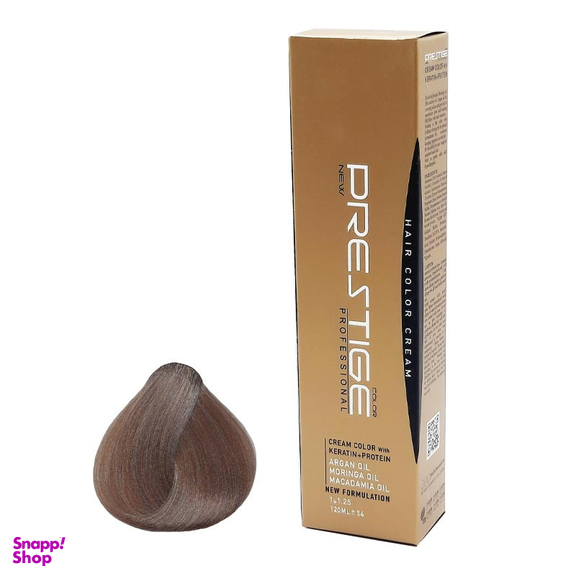 رنگ مو نیو پرستیژ کالر سری کاکائویی شماره 8.53 حجم 120 میلی لیتر رنگ بلوند کاکائويي روشن