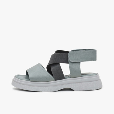 صندل زنانه چرم تهران کد A99T رنگ نقرابی