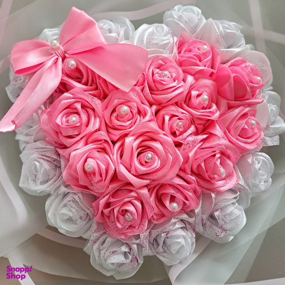 دسته گل مصنوعی طرح قلب مدل عروس