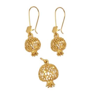 نیم ست طلا 18 عیار زنانه مدل انار طرح زَرنار