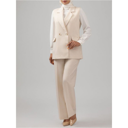 جلیقه رسمی زنانه برنس مدل نوژه رنگ کرم