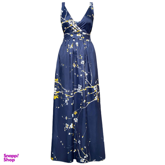 پیراهن زنانه افراتین مدل کمر کش دار بلند کد 9580 رنگ سرمه ای