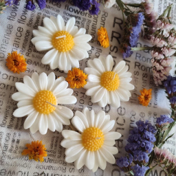 شمع مدل گل بابونه بسته 4 عددی