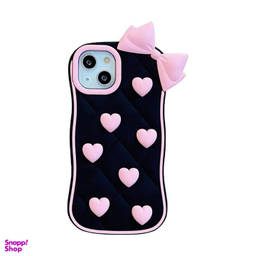 قاب موبایل طرح پاپیون و قلب صورتی مناسب آیفون 13 pro