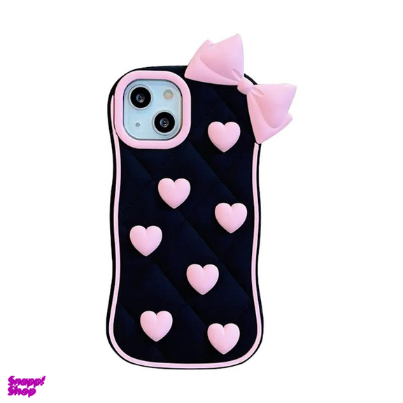 قاب موبایل طرح پاپیون و قلب صورتی مناسب آیفون 13 pro