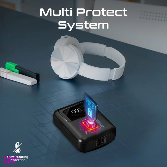 پاوربانک پرومیت مدل POWERPOD-10.BLK ظرفیت ۱۰۰۰۰ میلی آمپر ساعت