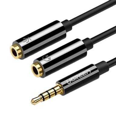 کابل 1 به 2 صدا AUX Jack 3.5mm یوگرین مدل AV141 کد 30620 طول 20 سانتی متر