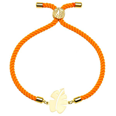 دستبند طلا 18 عیار دخترانه کرابو طرح برگ انجیر مدل Krd1264