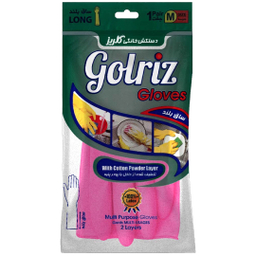 دستکش خانگی ساق بلند گلریز سایز متوسط