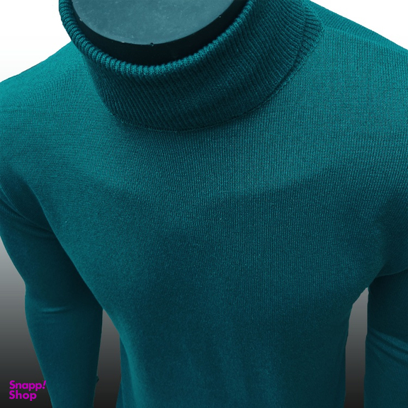 پلیور مردانه یقه اسکی مدل SBZ-E-B2 رنگ سبز آبی