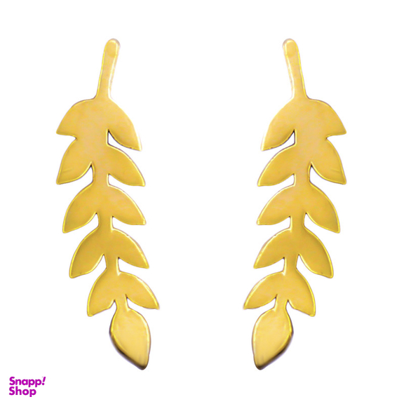 گوشواره طلا 18 عیار زنانه کاپانی مدل برگ زیتون کد KE004