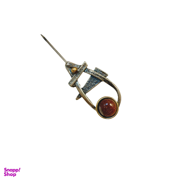 گل سینه نقره 925 عیار زنانه طرح بیضی و دایره کد 45012 GLSN