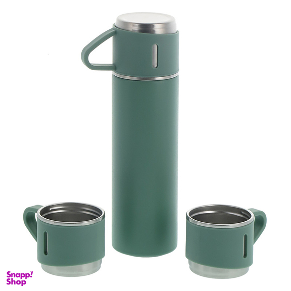 فلاسک مدل 20 گنجایش 0.5 لیتر به همراه لیوان سفری مجموعه 3 عددی