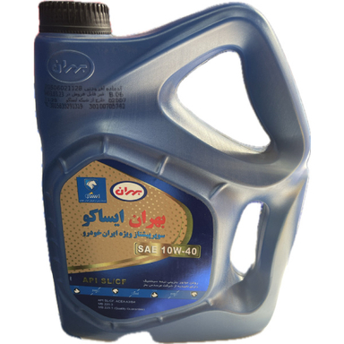 روغن موتور بهران ایساکو مدل SL-10W40 کد 0770701 مناسب برای موتور ملی EF7 و موتور تیپ 5 حجم 4 لیتر