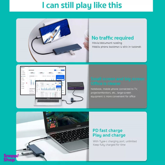 هاب 5 پورت Type-C کوتتسی مدل PD3.0 Gigabit Ethernet 16002