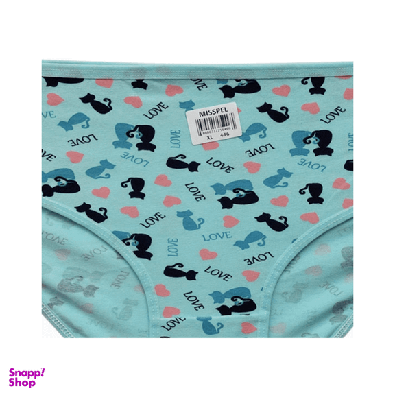 شورت زنانه میسپل طرح گربه کد BLU-1059-01 رنگ آبی