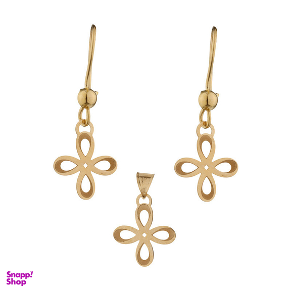 نیم ست طلا 18 عیار زنانه الن نار مدل 0688