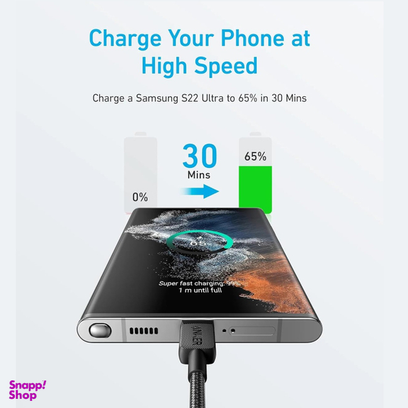 کابل تبدیل USB-C به USB-C انکر مدل 322 A81F5 طول 90 سانتی متر