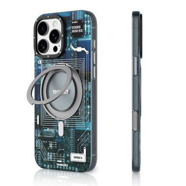 کاور گوشی موبایل یانگ کیت مدل Cyberpunk 360 Spin Magnetic Stand Case مناسب برای اپل iPhone 16 Pro Max