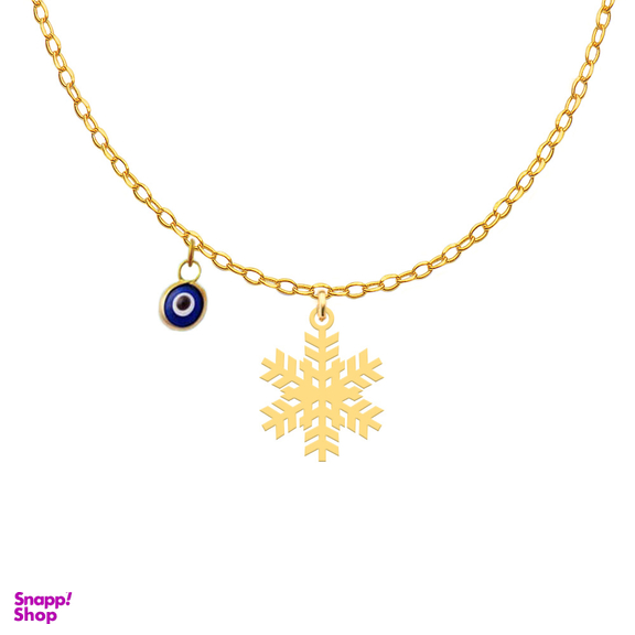 گردنبند طلا 18عیار دخترانه کرابو طرح دونه برف مدل Kr11018