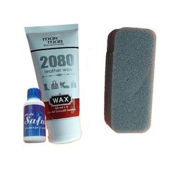 واکس کفش بی رنگ مرمر کد 2080 به همراه اسفنج و 6 ابر براق کننده و بوگیر کفش