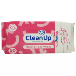 دستمال مرطوب پاک کننده دست و صورت کلین آپ با خاصیت رطوبت رسانی بسته 50 عددی