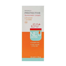 کرم ضد آفتاب بی رنگ با Spf 50 نئودرم حجم 50 میلی لیتر