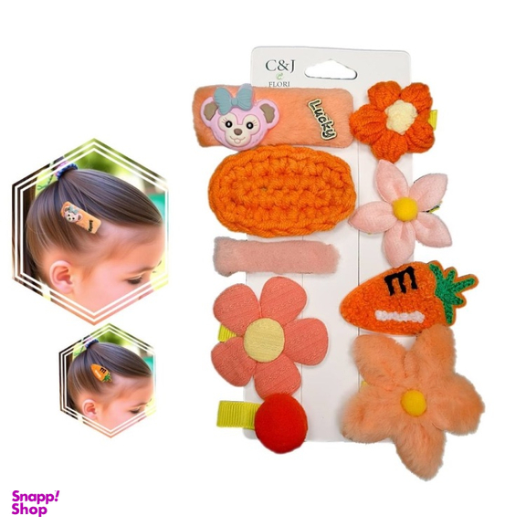 گیره مو دخترانه کد Dinky166 بسته 9 عددی