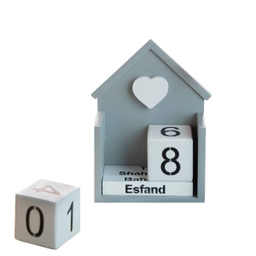 تقویم رومیزی چوبی طرح کلبه مدل TK30