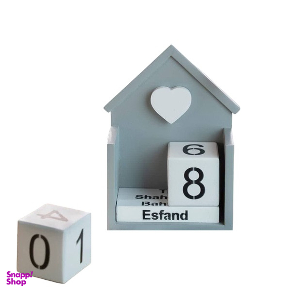 تقویم رومیزی چوبی طرح کلبه مدل TK30