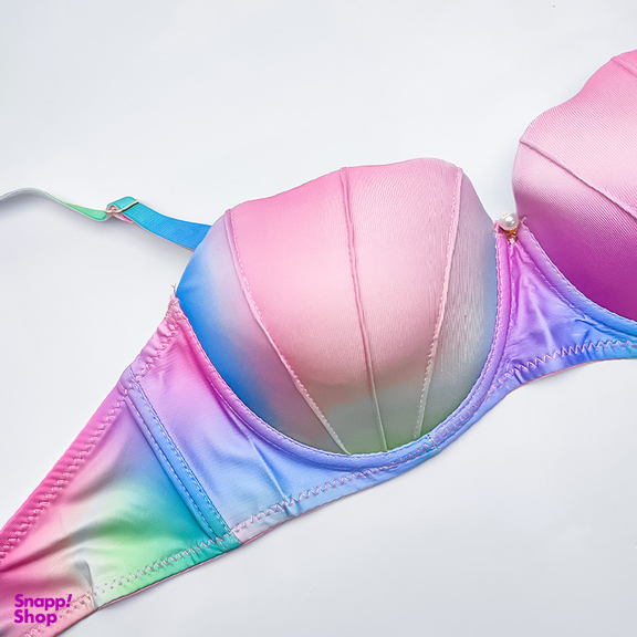 ست شورت و سوتین زنانه مدل اسفنجی دکلته صدفی طرح پری دریایی کد 10111