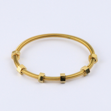 دستبند دخترانه طرح پیچ و مهره ای کد 407412002