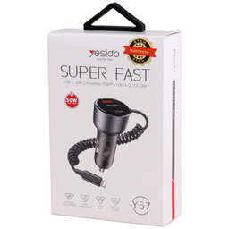 شارژر فندکی فست یسیدو مدل Y57 50W PD+ QC3.0