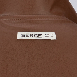 کت چرم زنانه سرژه مدل 232129 رنگ قهوه ای