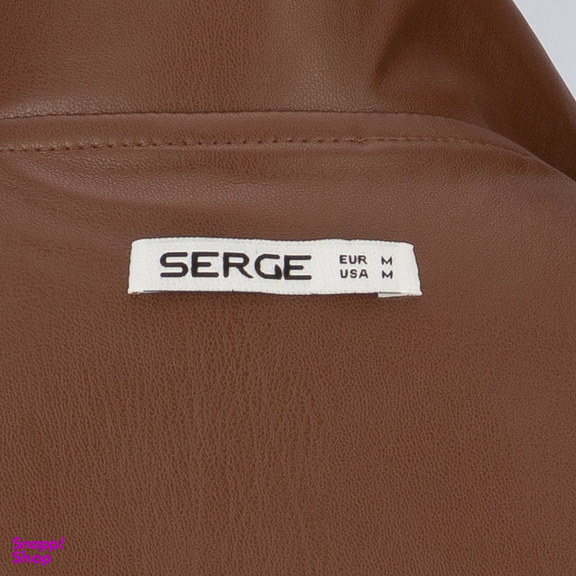 کت چرم زنانه سرژه مدل 232129 رنگ قهوه ای