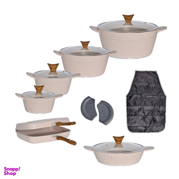 سرویس پخت و پز 15 پارچه بی.وی.کی مدل دورو گرانیت کد 713515